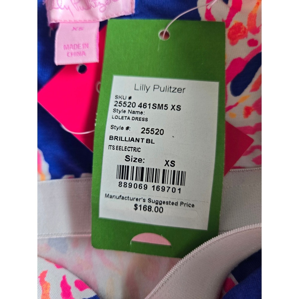 Lilly Pulitzer Loleta Dress Size XS Blue Pink Coral Reef Strapless Resort Preppy - Picture 9 of 10